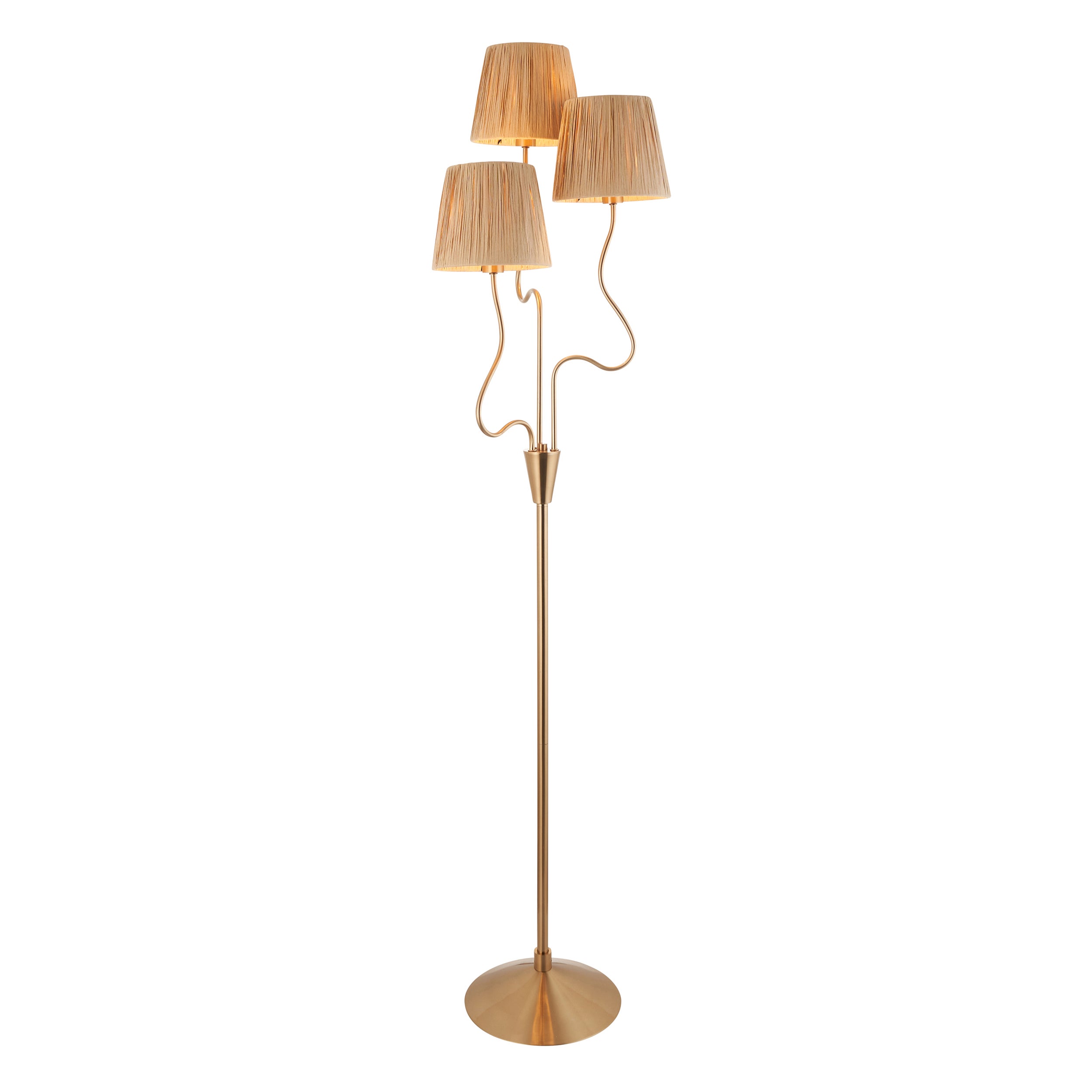Lampa stojąca nieregularne ramiona WRIGGLE mosiężno-złota 3xE14x7W metal wym:156x42,3x42,3cm IP20 Endon