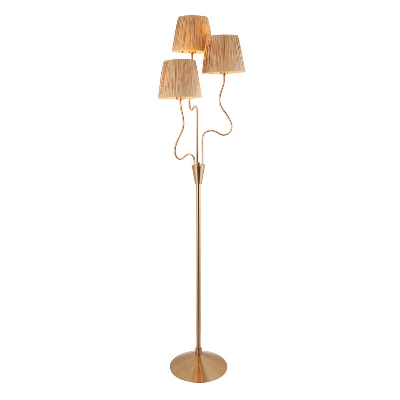 Lampa stojąca nieregularne ramiona WRIGGLE mosiężno-złota 3xE14x7W metal wym:156x42,3x42,3cm IP20 Endon