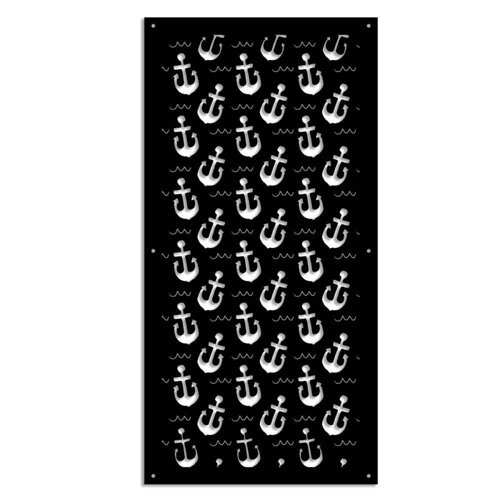 ANCHOR - Panel perforowany z PVC - Osłona przeciwsłoneczna - Rozmiar 98x198 cm - Grubość 1 cm - Kolor CZARNY
