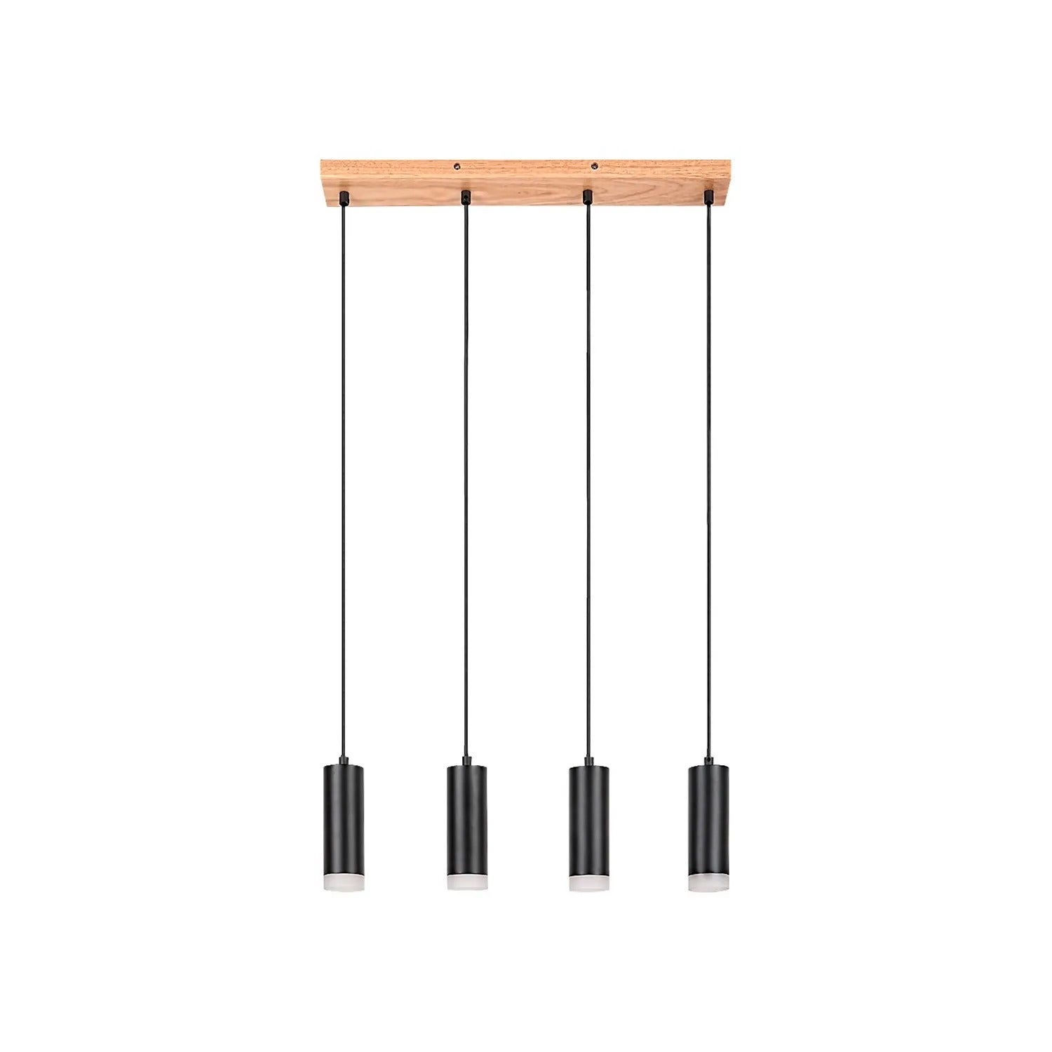 Lampa wisząca Toras dąb-czarna 4xGU10x15W drewno wym:150x60x6cm IP20 Rabalux