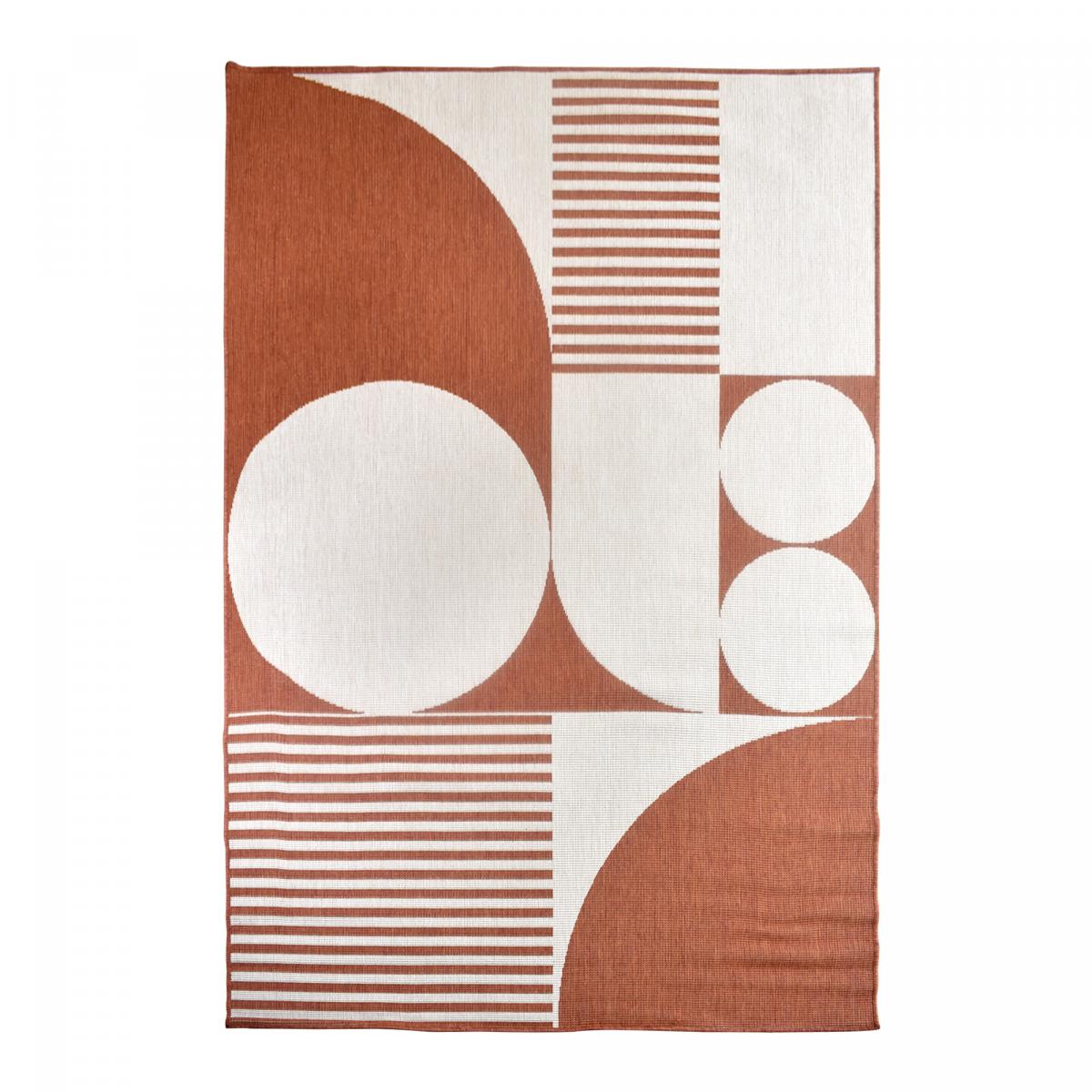 Tapis extérieur, kilim reversible 200x290 LYN2 BF REVERSIBLE Terracota et crème - 4