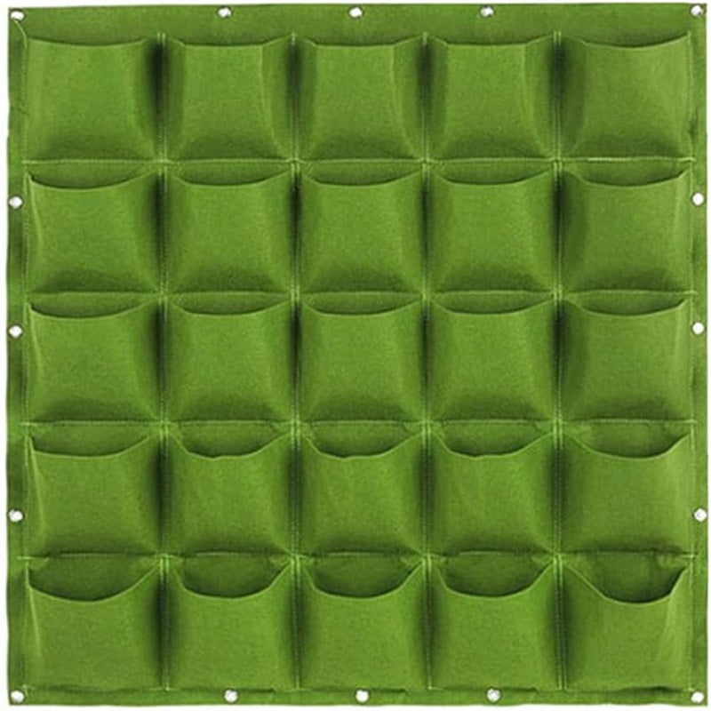 Sacs de culture suspendus, jardinière murale verticale, sac de culture mural pour décoration murale de plantes intérieures et extérieures, 25 poches - 9