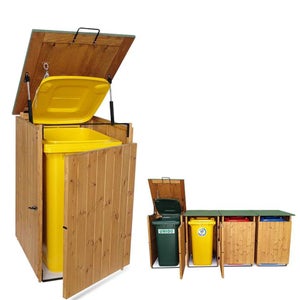 Copribidone Spazzatura Singolo In Polyrattan Grigio - Elegante E Resistente Per Esterni - Foto 8