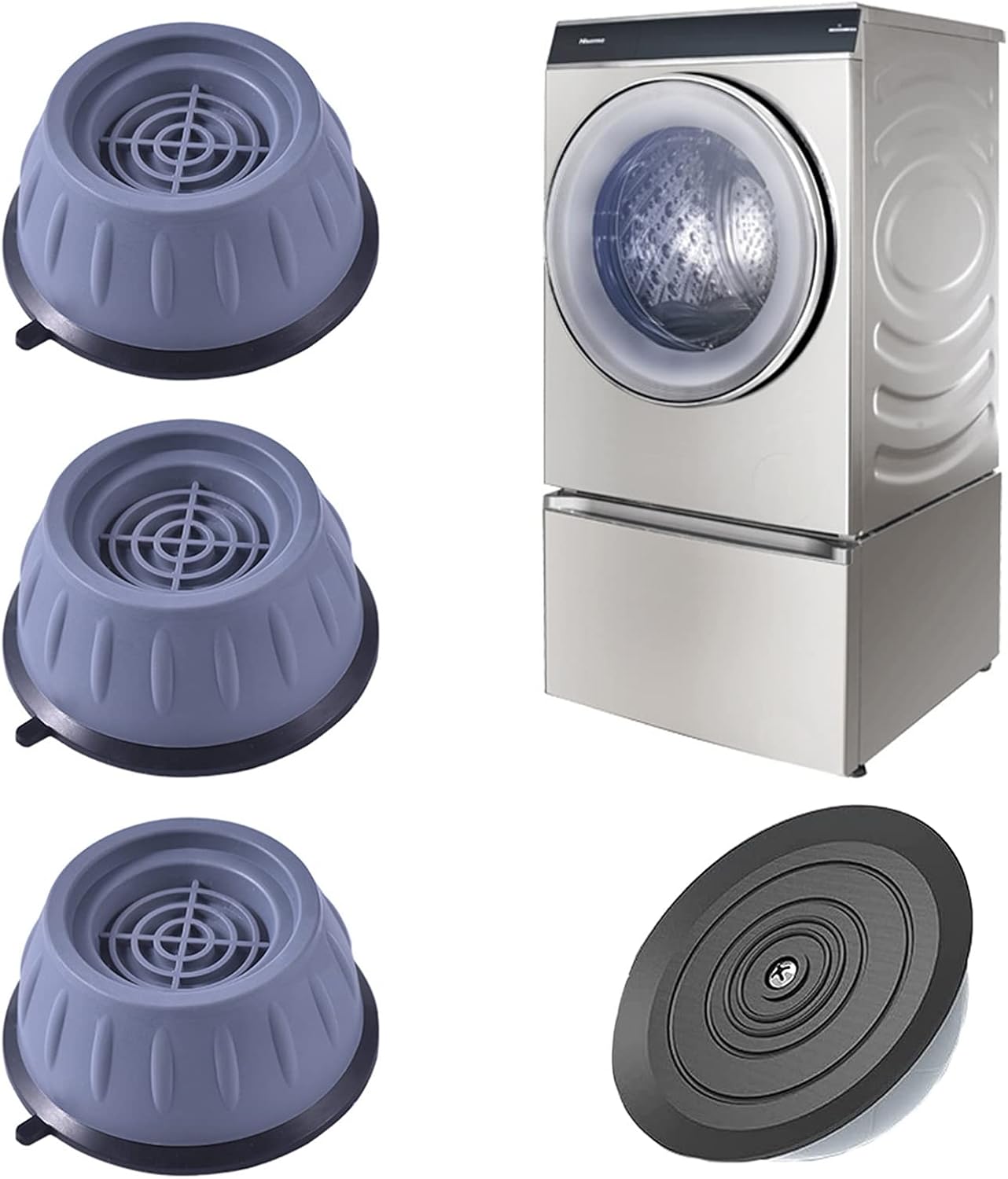 Andowl - Set Di Cuscinetti Antivibranti Piedini Per Lavatrice Asciugatrice 4 Pezzi Q Zd58 59497281 - Foto 6