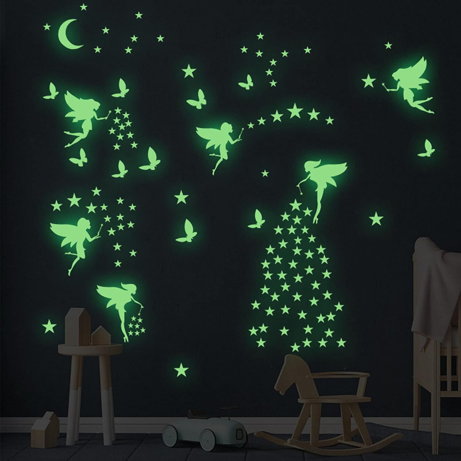 100 étoiles Phosphorescentes Autocollantes - Brillent Dans Le Noir, Décoration Plafond Et Mur Pour Chambre, Mariage, Fête