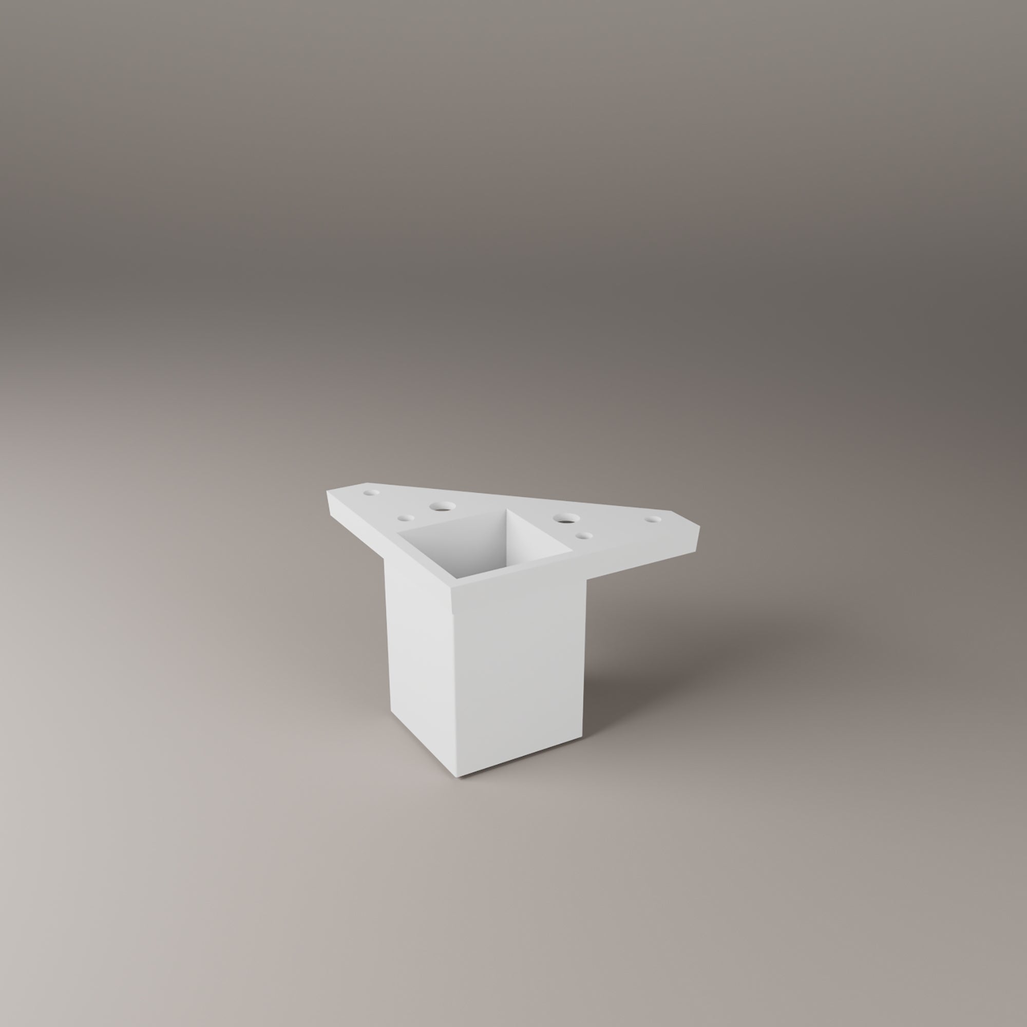 Pack 4 Pés para Móveis com Placa de Montagem - Degraus para Móveis - Plástico ABS - Altura: 6 cm - Cor: Branco - Parafusos Não Inclusos - REI - 2