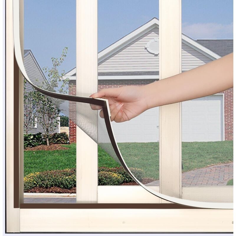 Moskitiera okienna z innowacyjnym mocowaniem magnetycznym. Magnetyczna rama moskitiery do moskitier, okien, z możliwością prania, biała, 100 x 120 cm