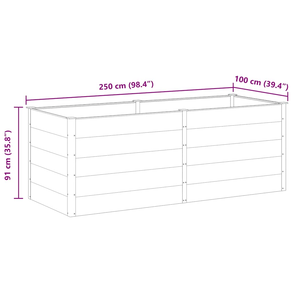 Maison Exclusive - Letto Rialzato da Giardino 250x100x91 cm in WPC Grigio - 7