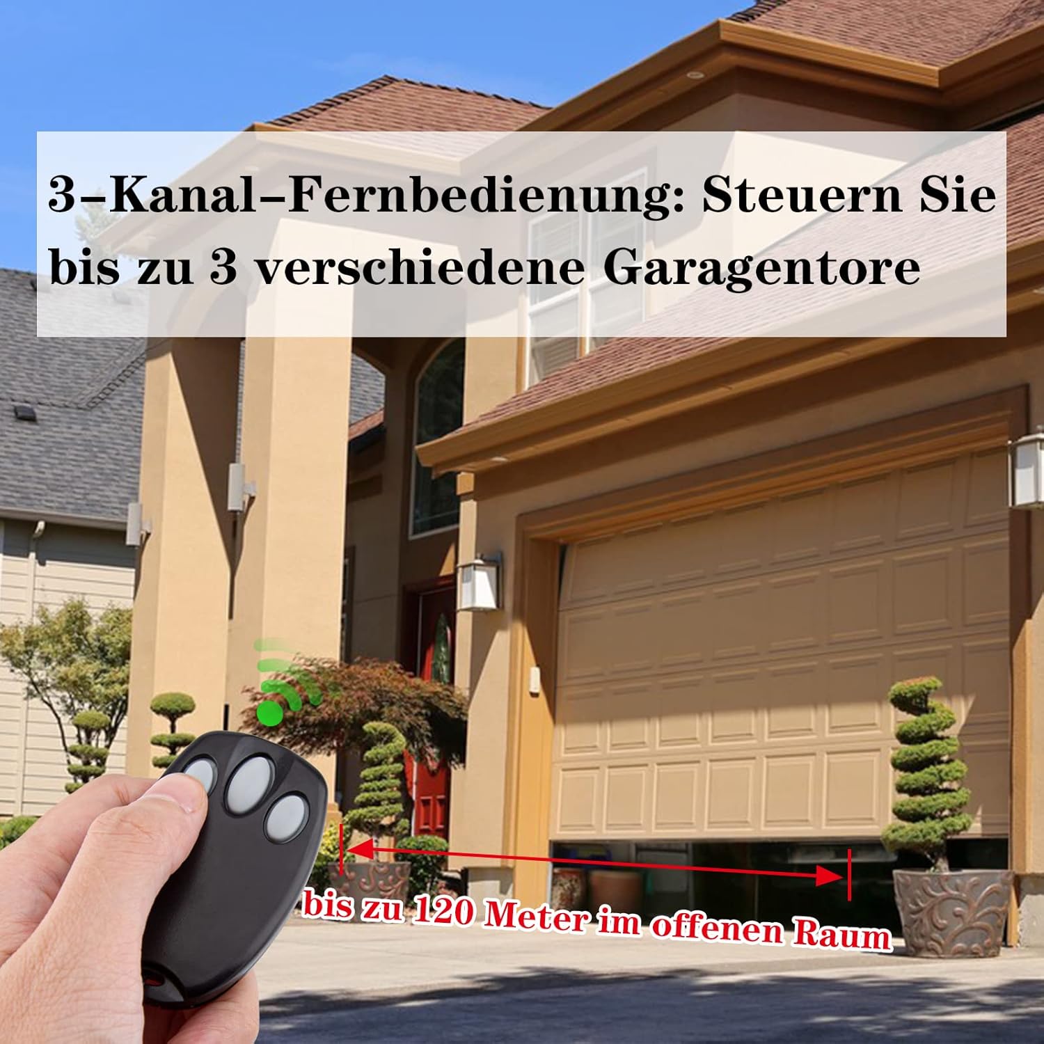 Controle remoto de 433 MHz para porta de garagem compatível com Chamberlain, LiftMaster, Motorlift, Merlin+ – Transmissor de substituição - 5