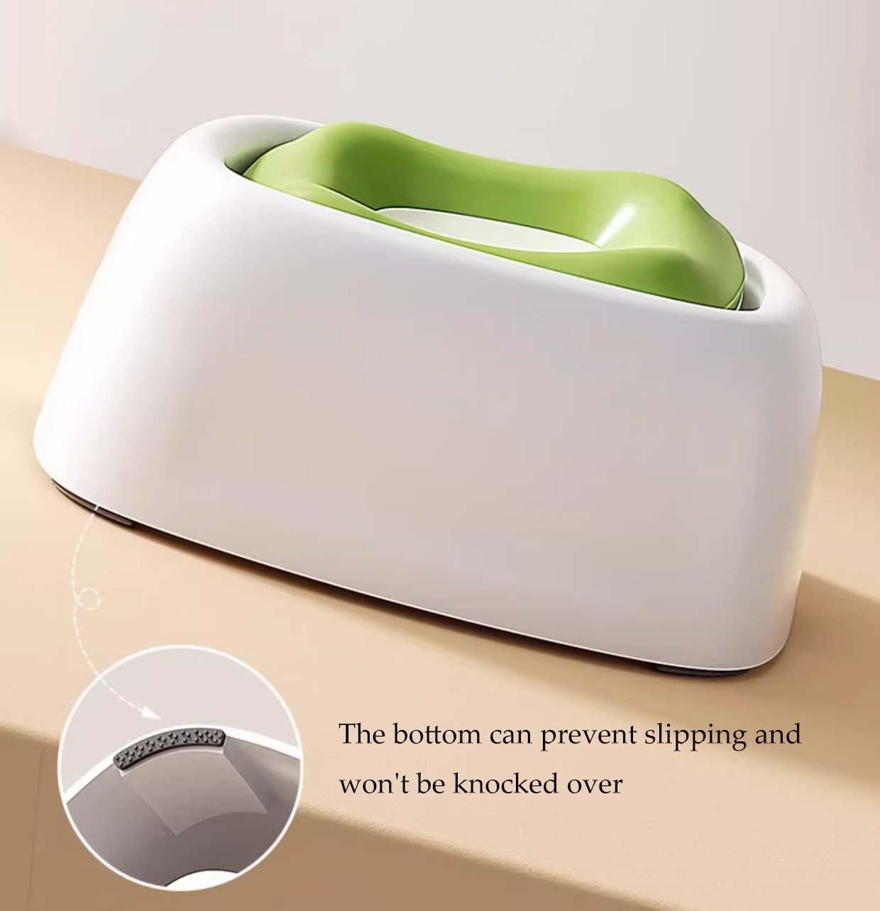 Tigela flutuante para cães e gatos - Dispensador de água anti-respingos, ajustável, 1,5L, verde - 4