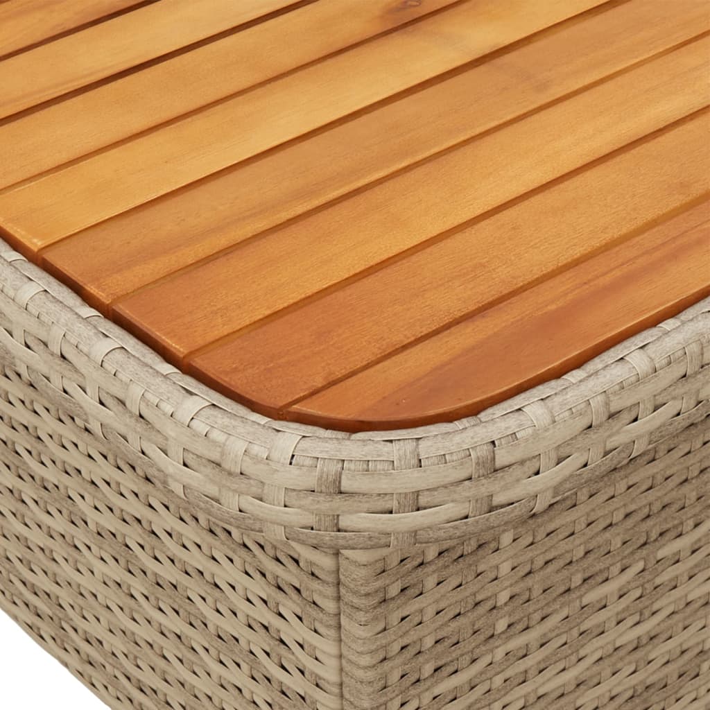 Table de jardin - Table De Patio beige 110x110x71 cm résine tressée bois acacia D234T171 - 9
