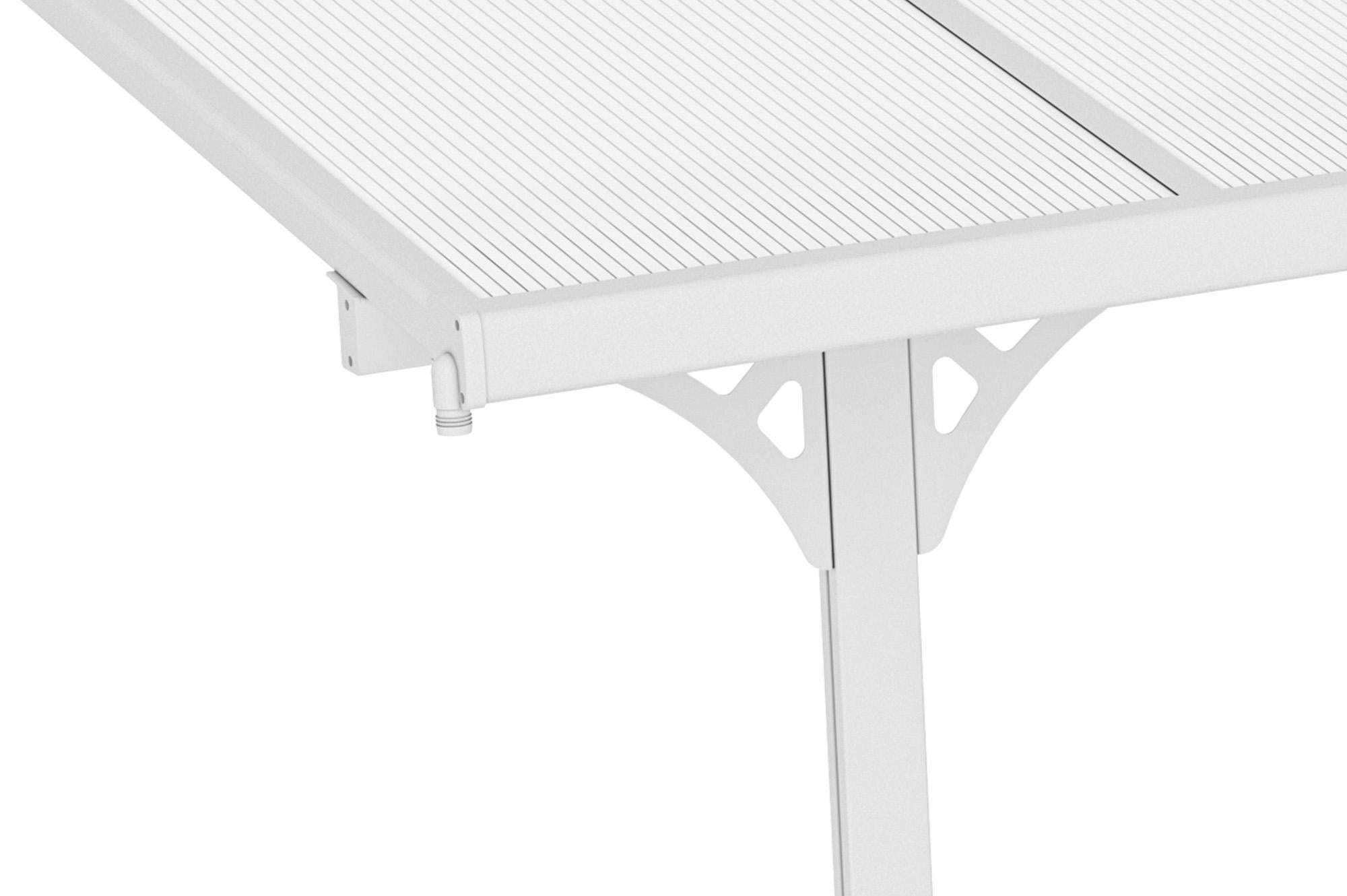 Pergola/Cochera adosada KLEO 5m x 3m aluminio Blanco - 6