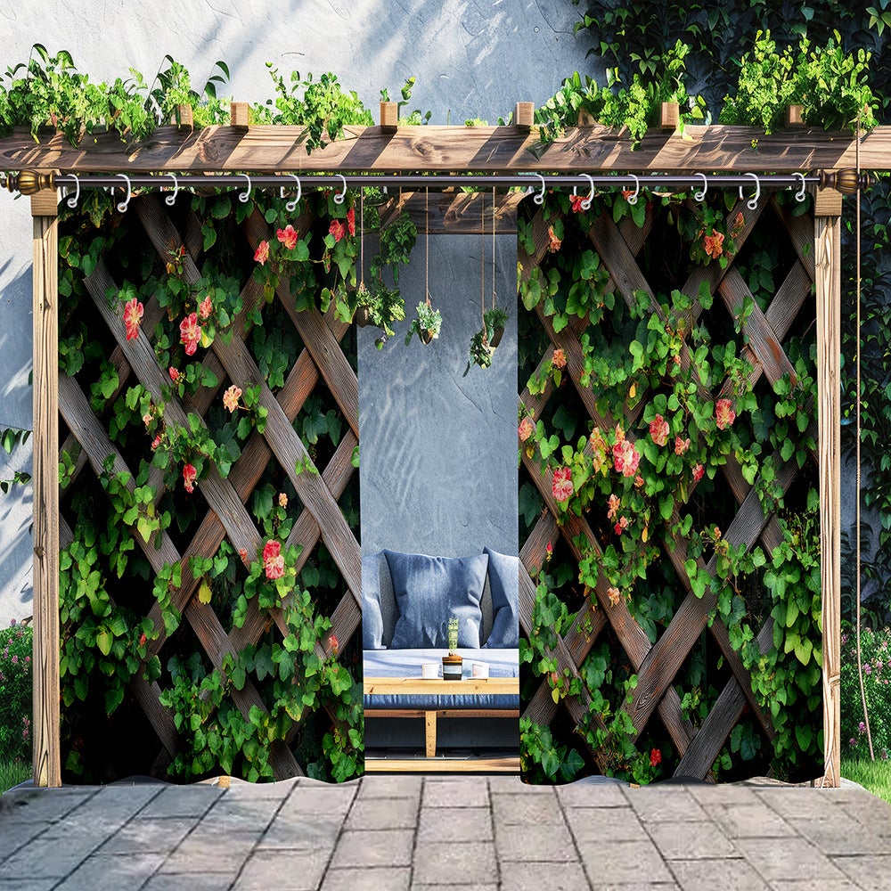 Cortinas impermeables para exteriores, con aislamiento térmico y opacas, para cenadores, pabellones y cabañas (juego de 2), 180 x 213 cm - 3