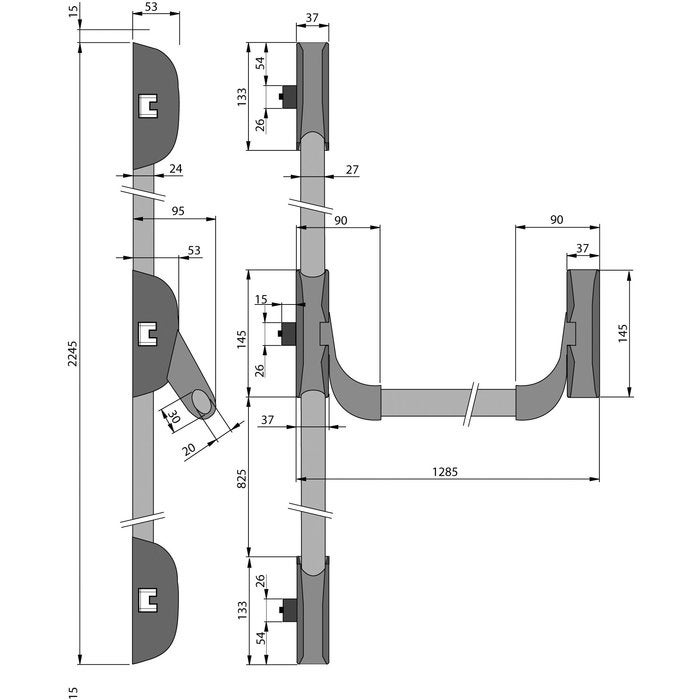 Serrure coupe-feu Idea ISEO 3 points latéraux - Blanc - 9416113444A - 2