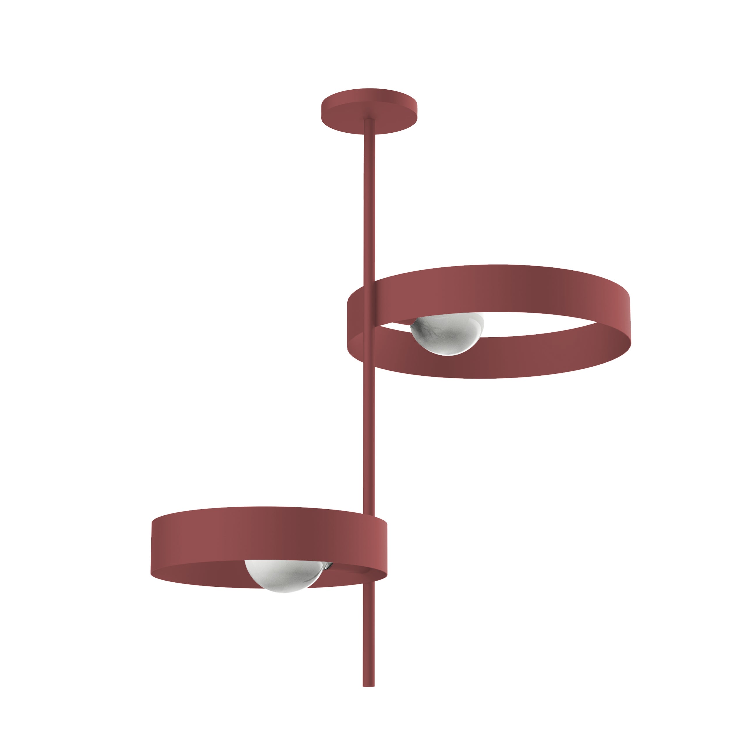 Lumicom | alley lámpara de techo 2xe27 max 42w metal rojo mate 40cm