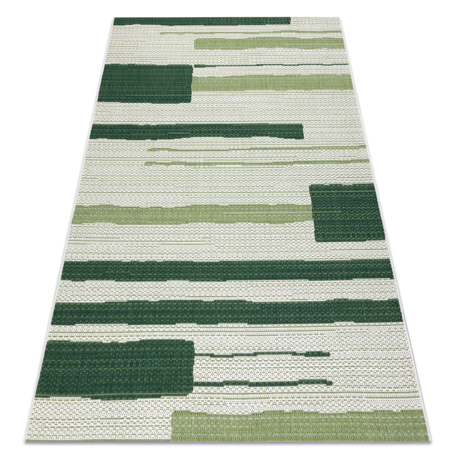 Alfombra color 19676362 sisal líneas beige / verde 200x290 cm
