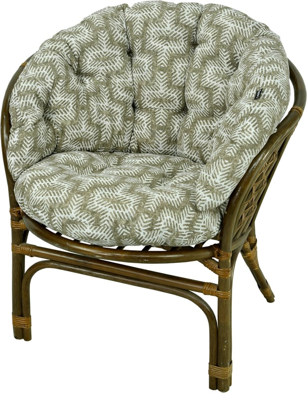 Poduszka na fotel rattanowy rattan AMPO beżowy biały 1 szt.