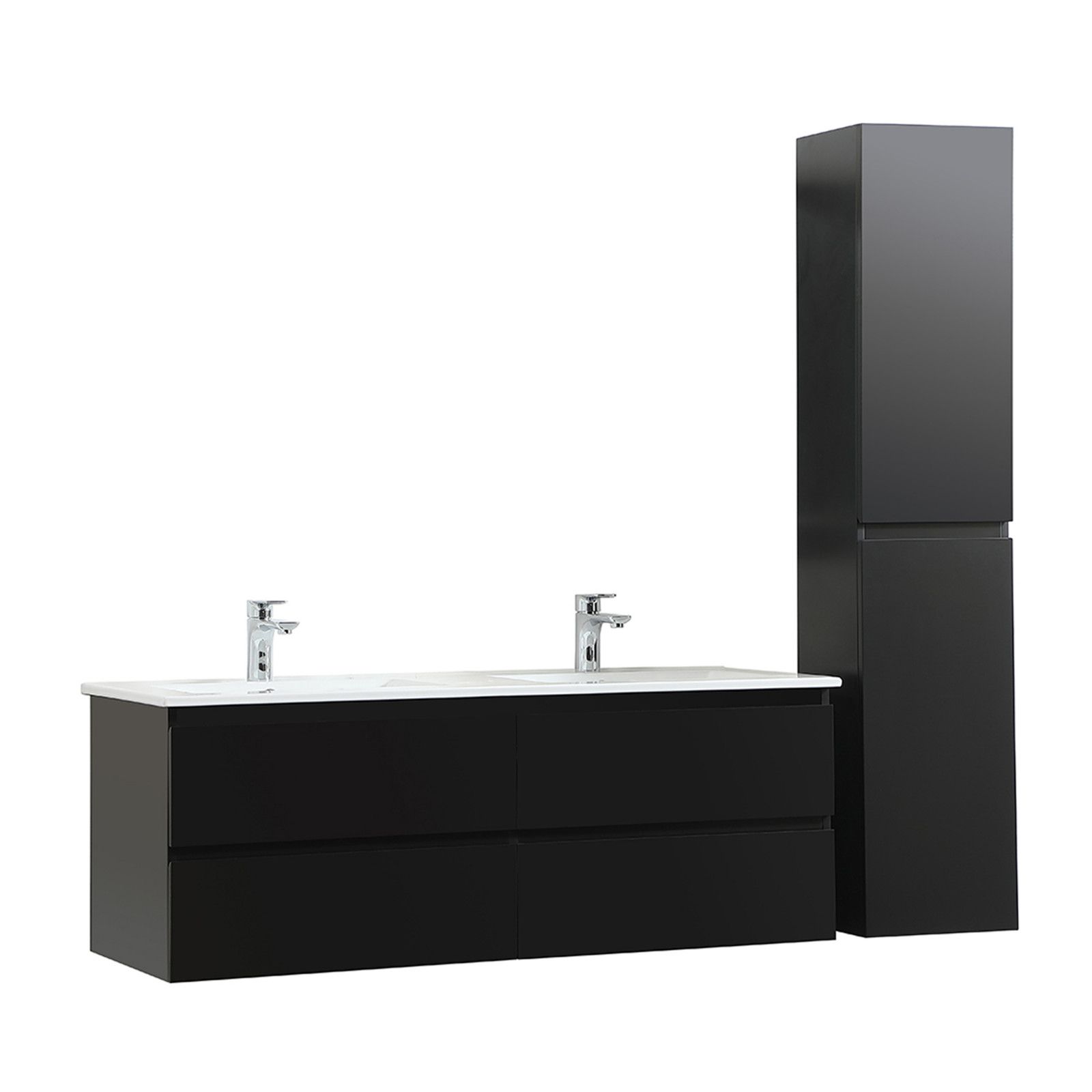 Mueble de lavabo doble + lavabo + columna sorrento