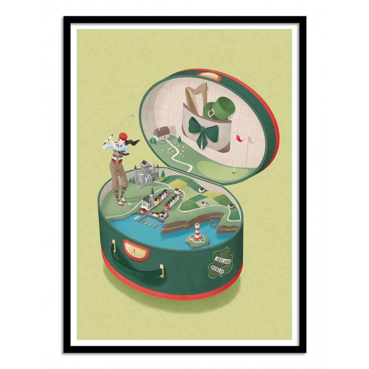 Art-poster - ireland - andrea de santis - con marco negro 30 x 40 cm