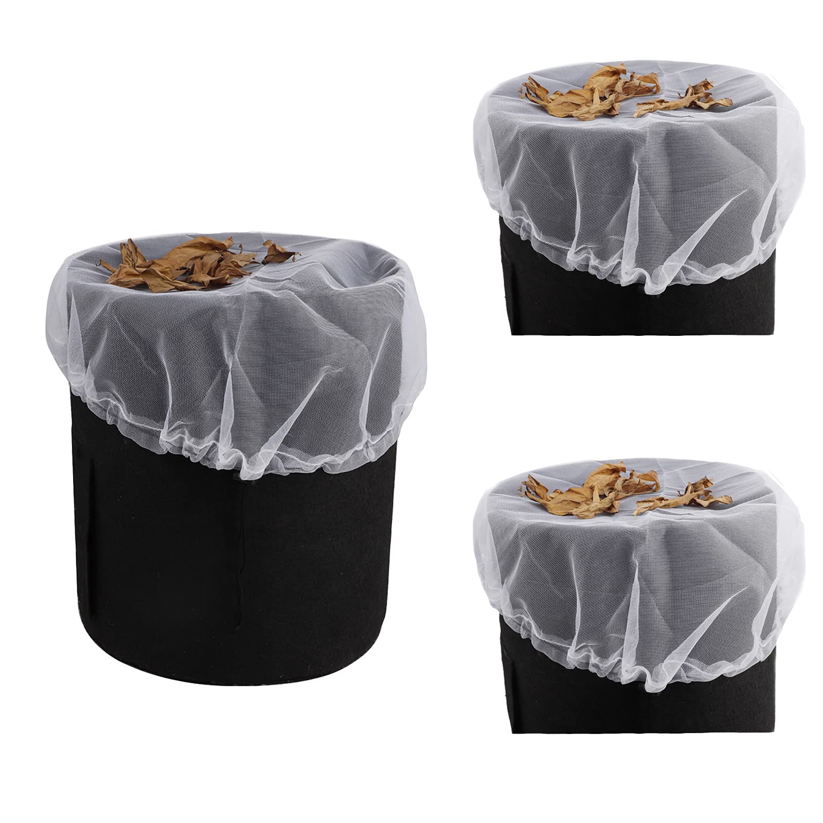 Pokrowiec na beczkę deszczową ze ściągaczem, 3 sztuki, do wiader ogrodowych, siatka, Ø 95 cm - 4