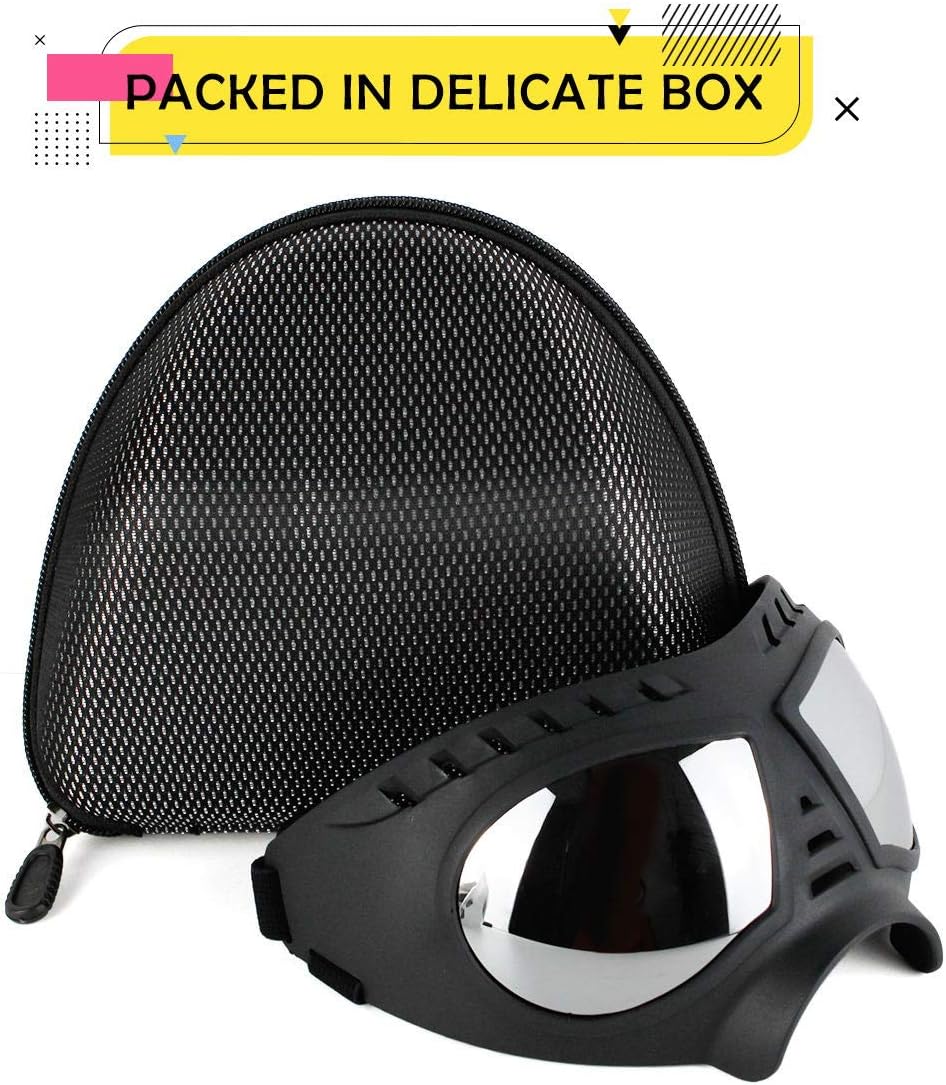 Lunettes pour Chiens Protection des Yeux Sangles Réglables Facile à Mettre Anti-UV Lunettes de Soleil pour Moyen/Grand Chien - 3