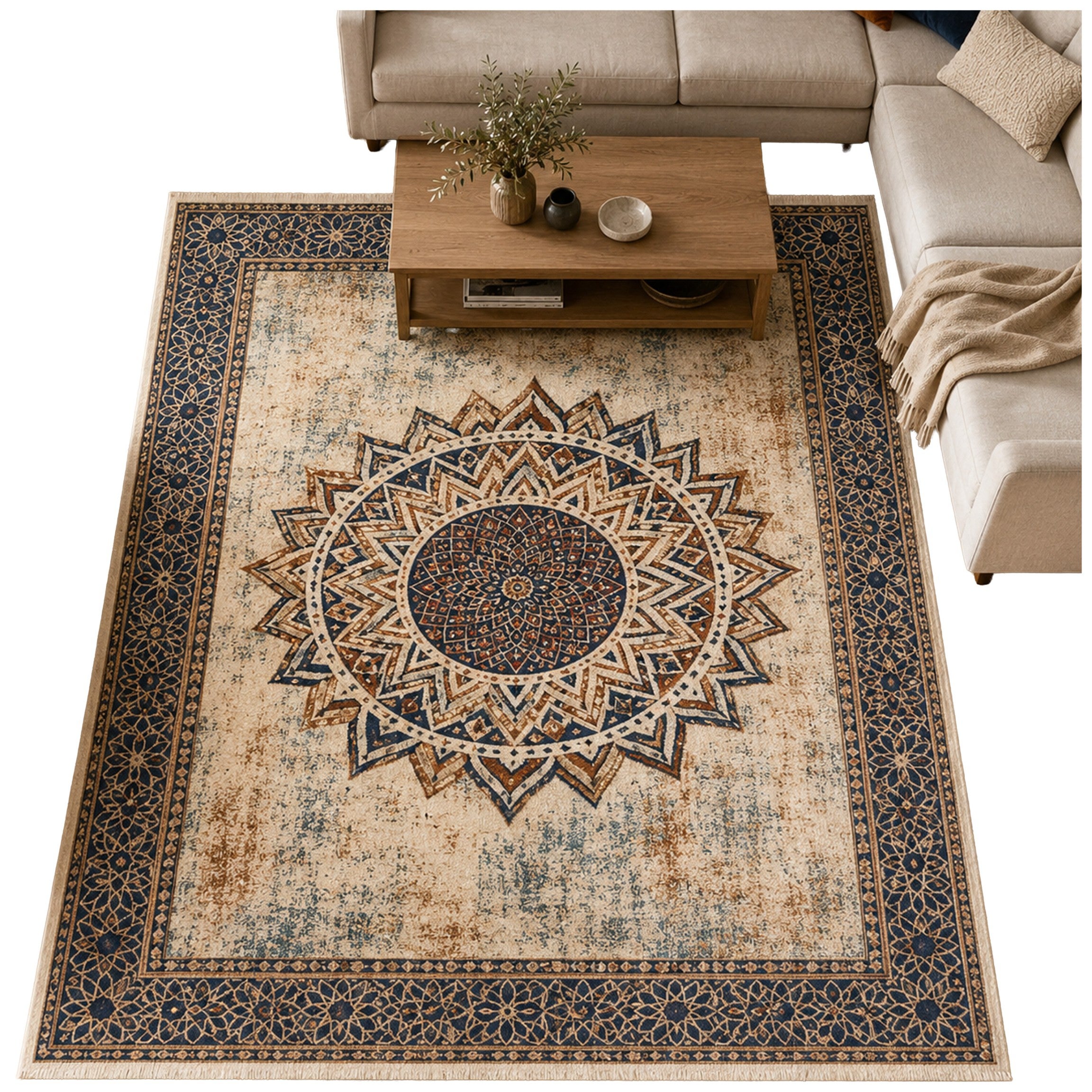 Zdjęcia - Dywan Strado  Mandala do salonu 160x220 orientalny NOVO antypoślizgowy miękki soft 