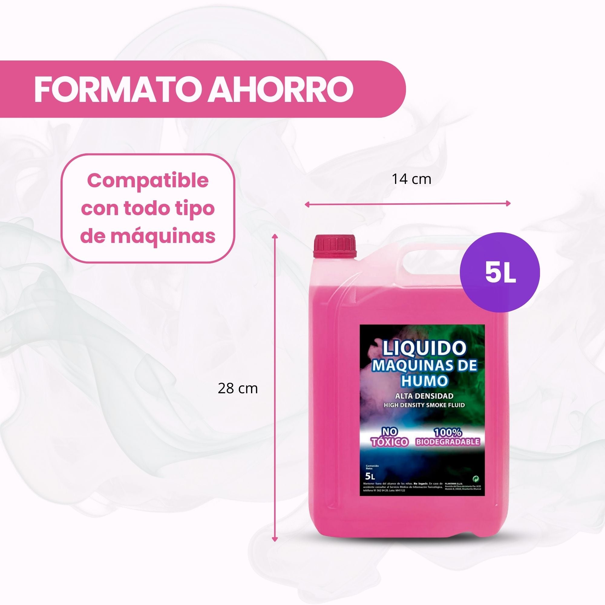 PLANTAWA Liquide pour Machine à Fumée Haute Densité 5 Litres | Liquide pour Machine à Fumée pour Halloween et Fêtes - 5