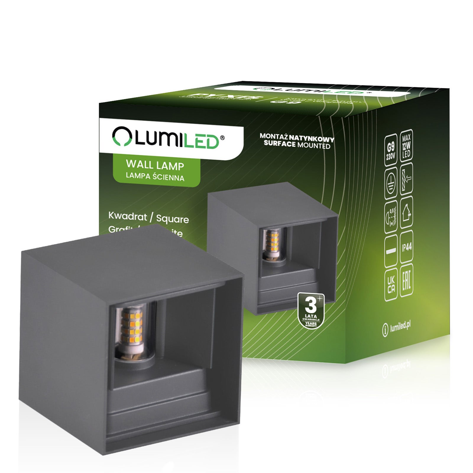 Kinkiet Ogrodowy Lumiled Elewacyjny LED G9 Regulowany Grafit 1 szt.