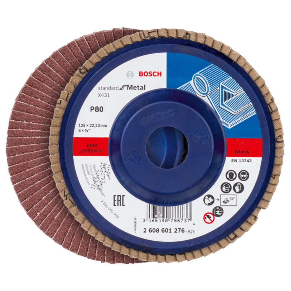 Bosch Tarcza lamelkowa X431 Standard for Metal prosta 125 mm 80 Plastik - 2608601276