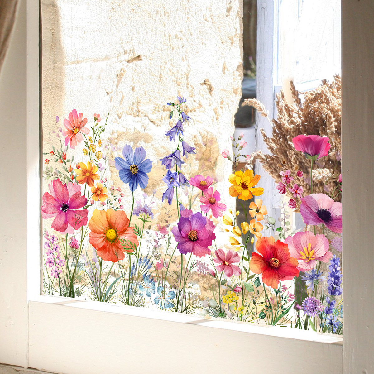 Folia statyczna na okno PCV - Folia elektrostatyczna na okno - 30 x 60 cm - Naklejki ścienne - na szyby, do salonu, sypialni, okna