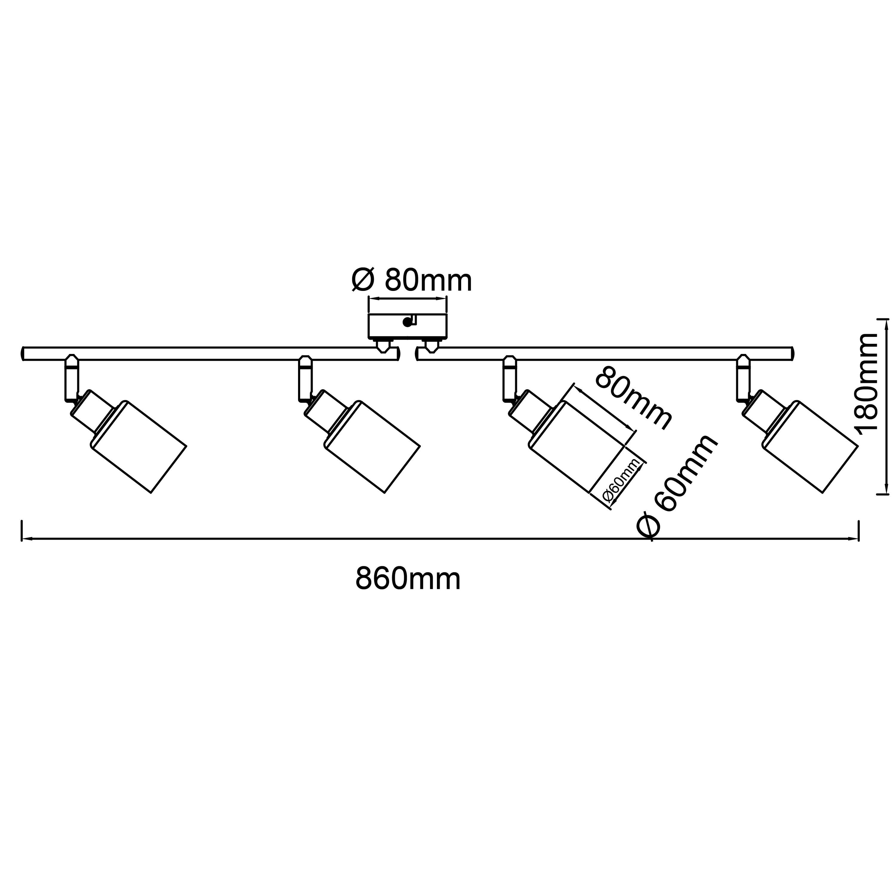 Spot Brilliant Loralie 4-płomienny czarny/dymione szkło, metal/szkło, 4x D45, E14, 40 W - 7