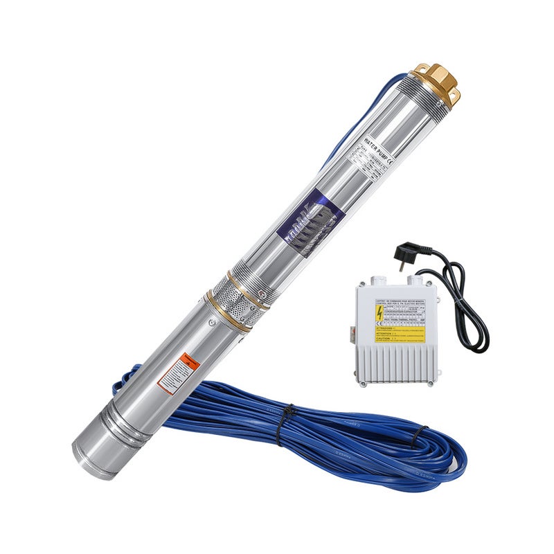Pompe De Puits Profond Ikodm 370W - 4000l/h - Acier Inox - Hauteur 34m - Pour Puits 4 Pouces