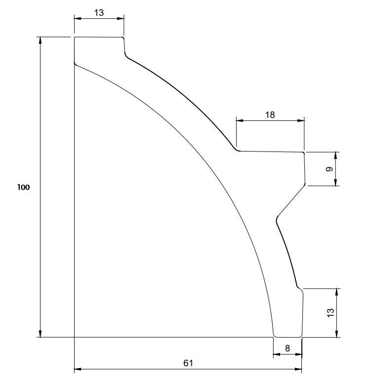 Modanatura 2m per led in duropolimero effetto luce indiretta 2000x80x60 mm - 3