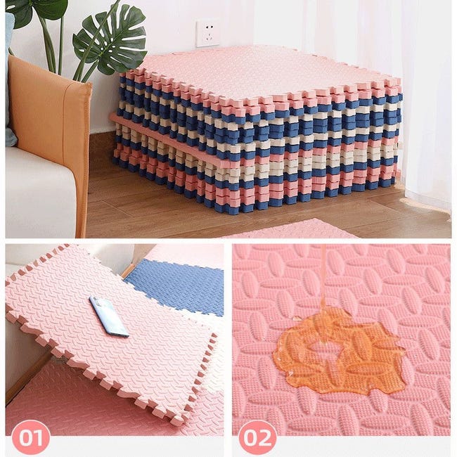 Tapis D'éveil Bébé En Mousse EVA 170x122 Cm - Puzzle 16 Pièces Antidérapant, Facile à Nettoyer - Design Décoratif Et Sûr Pour Bébé