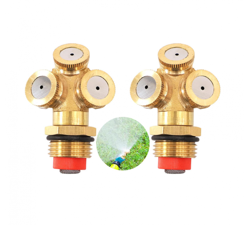 Dysze rozpylające mosiężne: dysza 3-otworowa, idealna do nawadniania trawników i ogrodów.