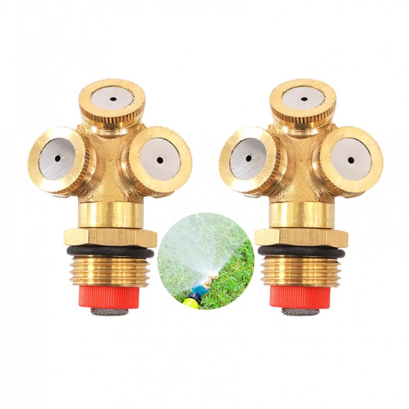 Dysze rozpylające mosiężne: dysza 3-otworowa, idealna do nawadniania trawników i ogrodów.