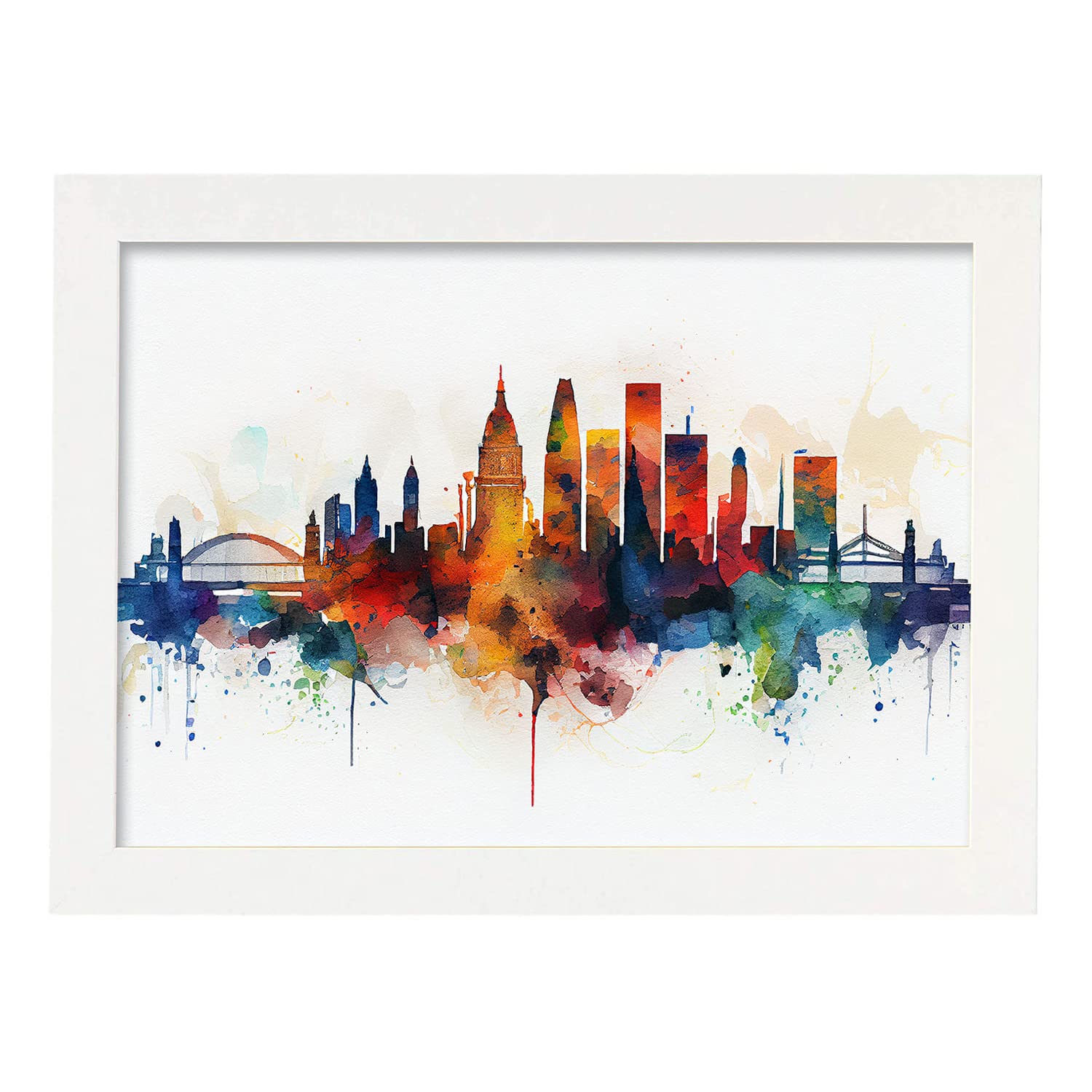 Nacnic poster de londres en estilo acuarela ilustraciones a todo color de ciudades y monumentos del mundo y modelo 1 a3 con marco blancos