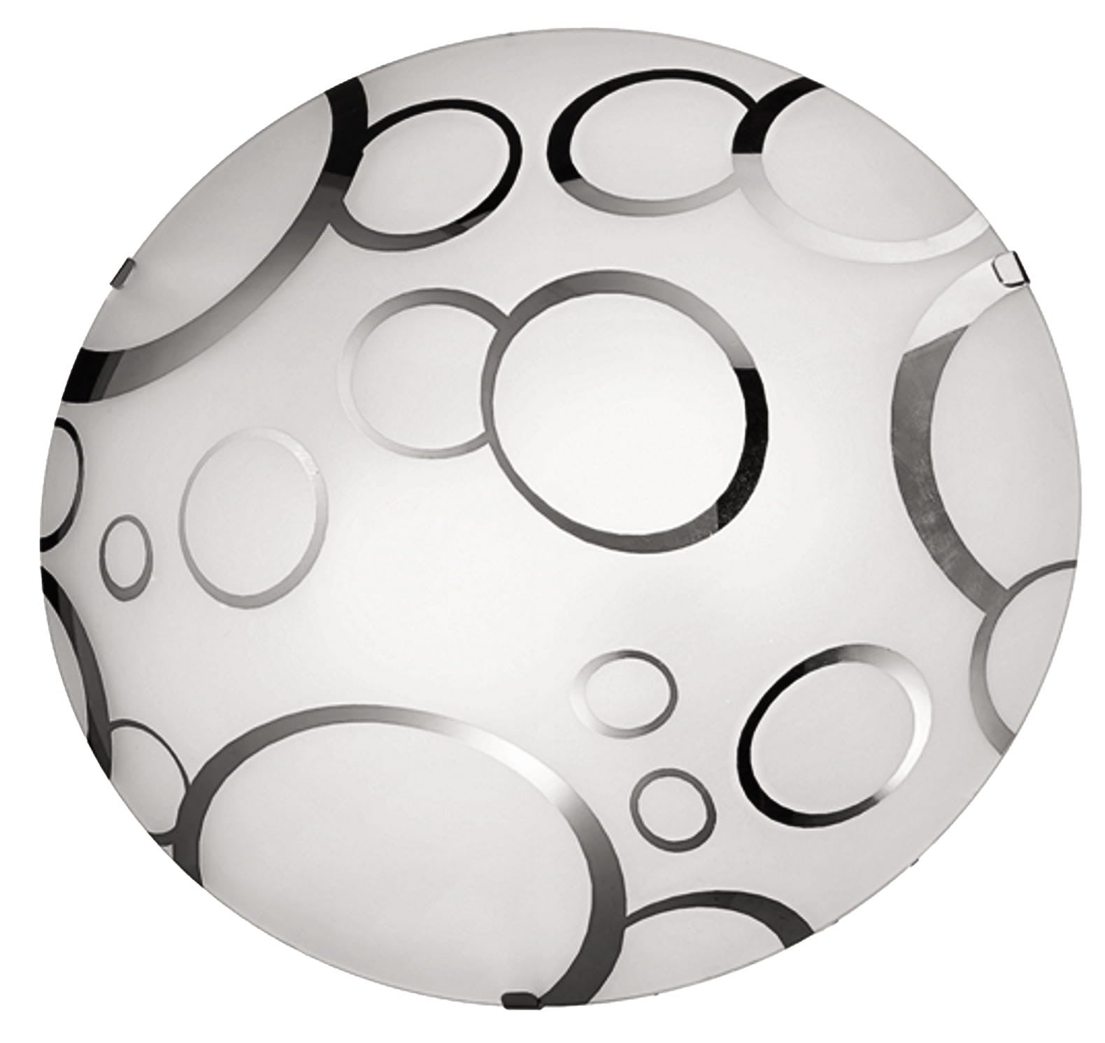 Plafon Doka okrągły chromowany czarny 2xE27x20W wym: 10 x 40 cm IP20 szkło Candellux
