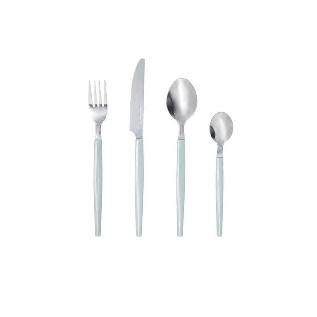 Set de 16 cubiertos Vita Quid acero inoxidable turquesa