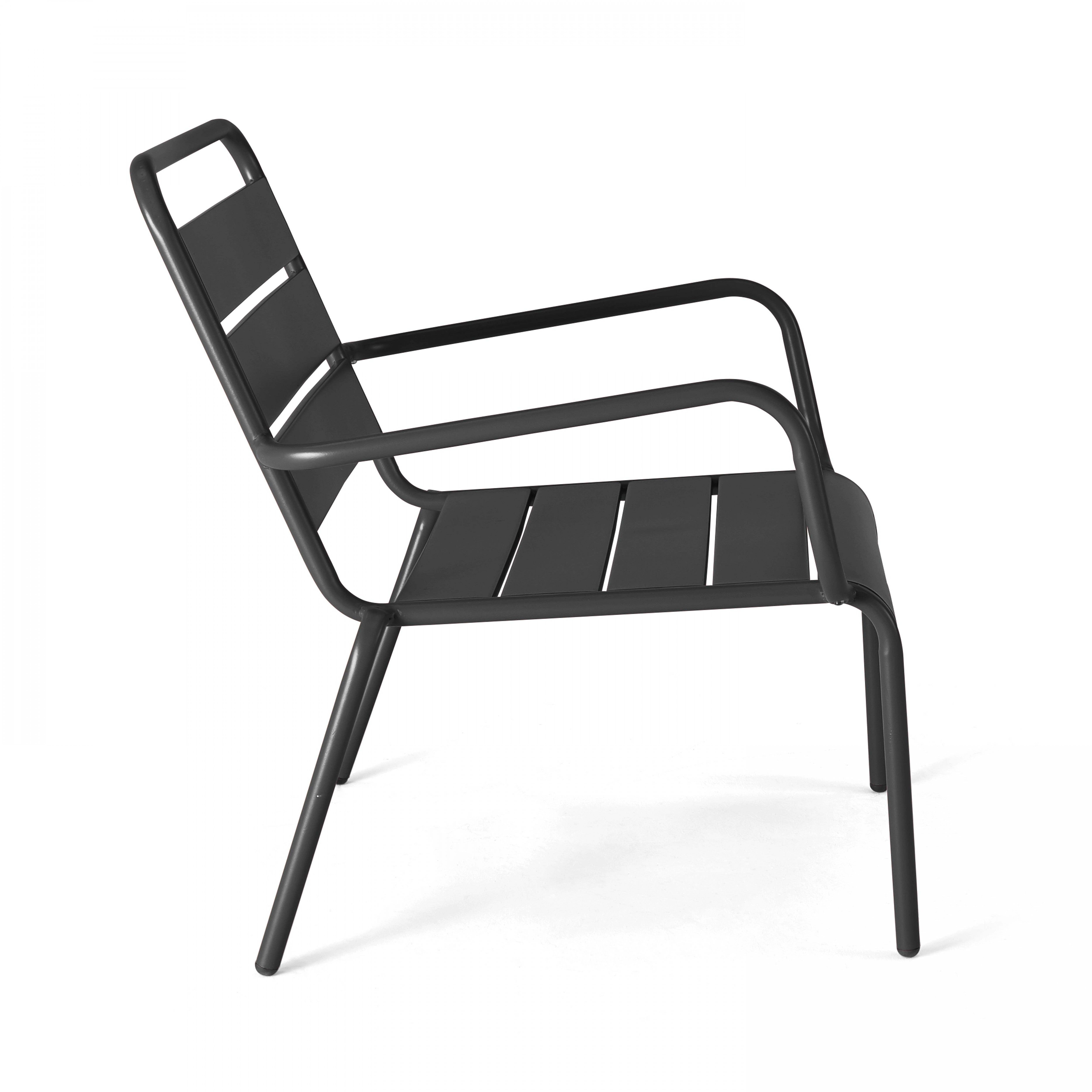 Fauteuil de jardin bas relax acier anthracite , Palavas - Oviala - 4