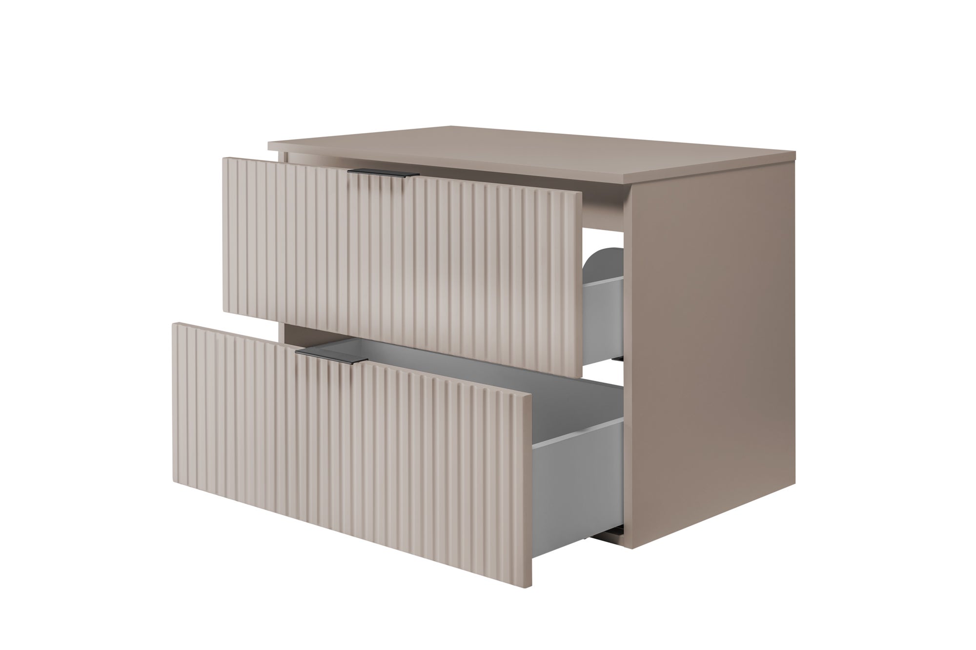 Meuble de salle de bain à suspendre avec le plan FLOW cachemire 80 cm - 4