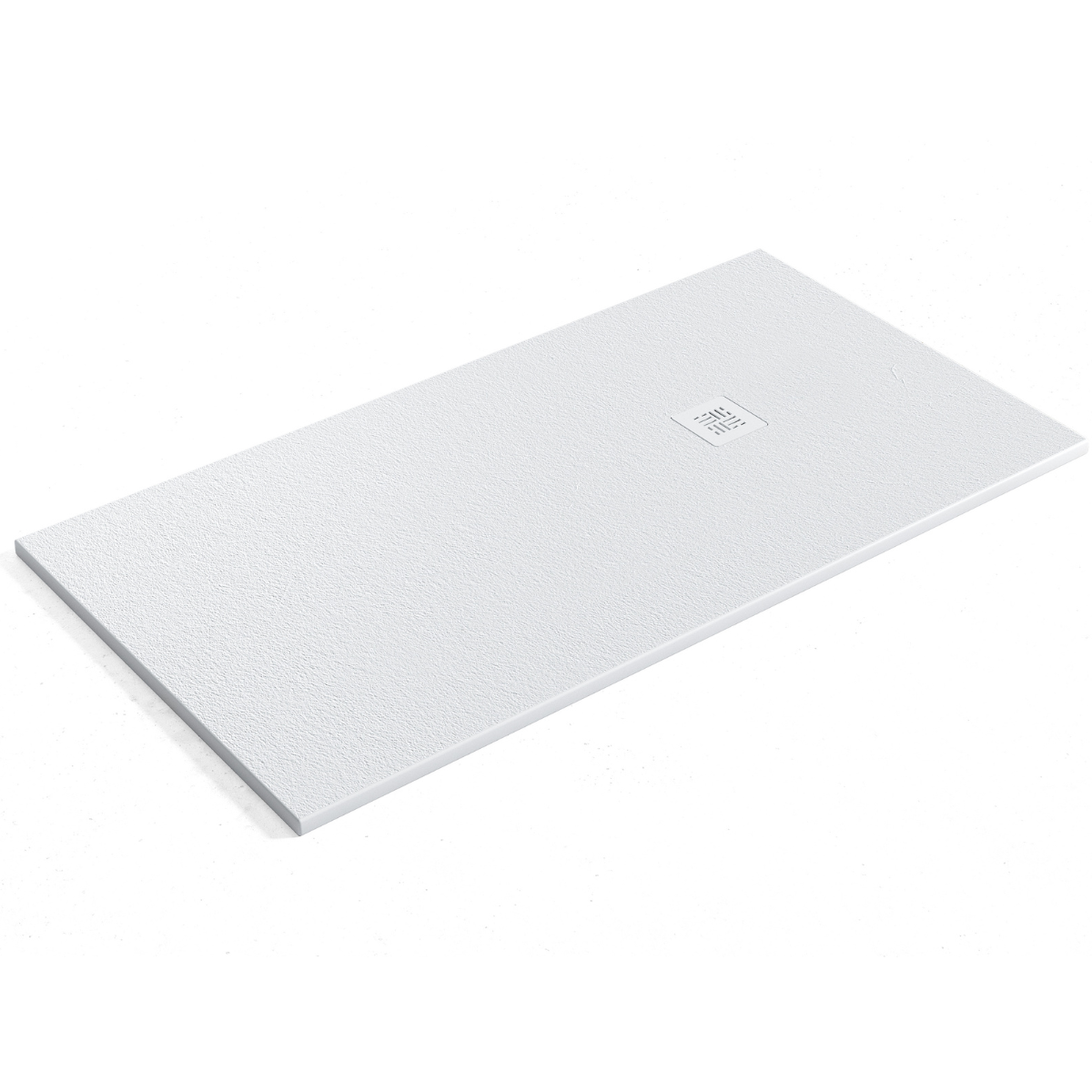 Plato de Ducha de Resina Extraplano Antideslizante | Valvula y Rejilla Blanca | Blanco | 80cm X 80cm - 2