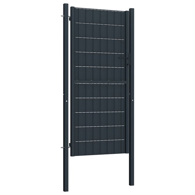 Cancello Giardin | Cancello per Recinzione in PVC e Acciaio 100x164 cm Antracite CFW99675