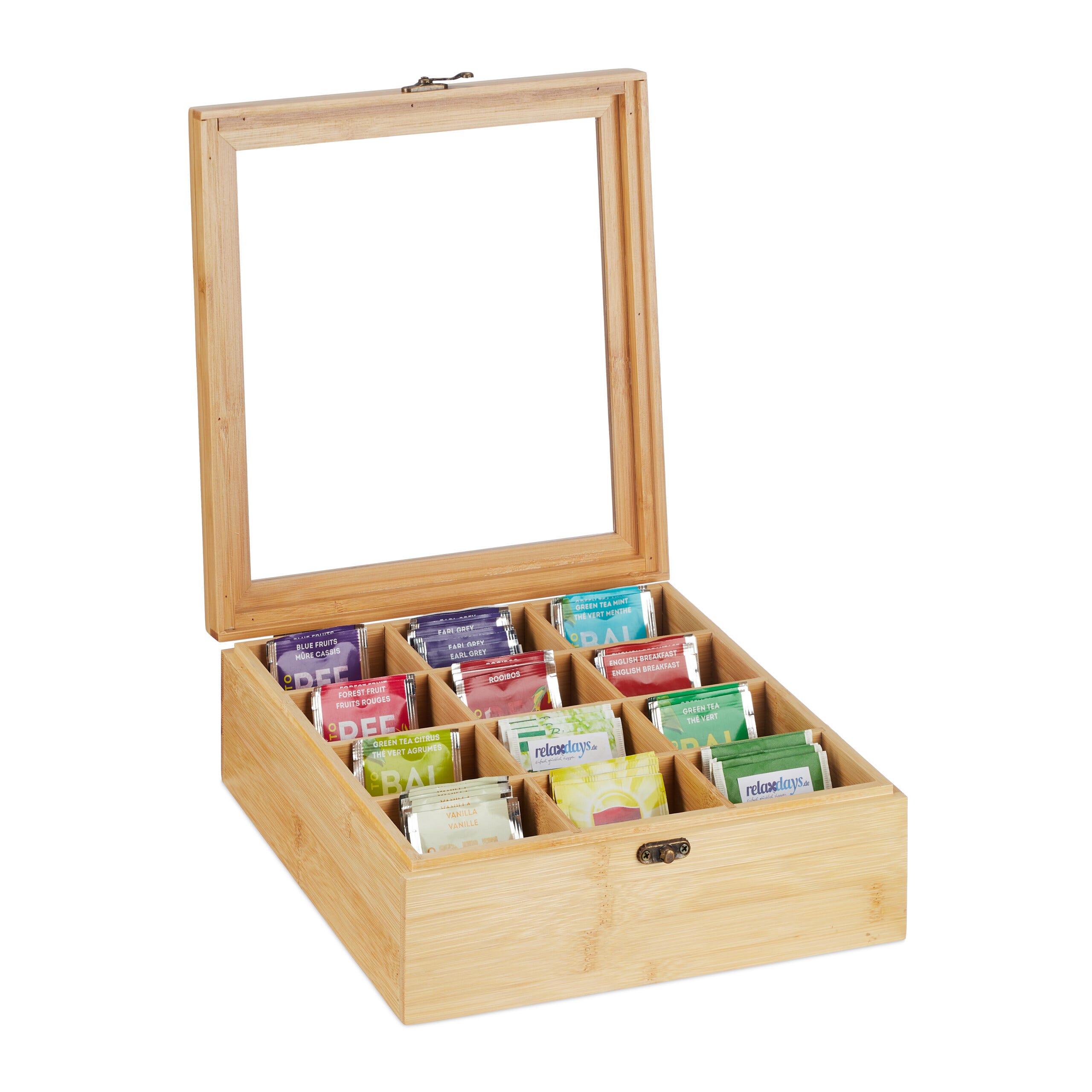 Bolsas Organizador De Infusiones Relaxdays Caja Té 12