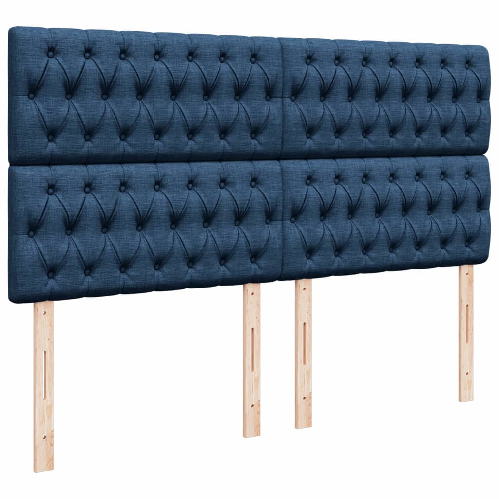 Maison Exclusive - Sommier à lattes de lit avec matelas Bleu 200x200 cm Tissu - 9