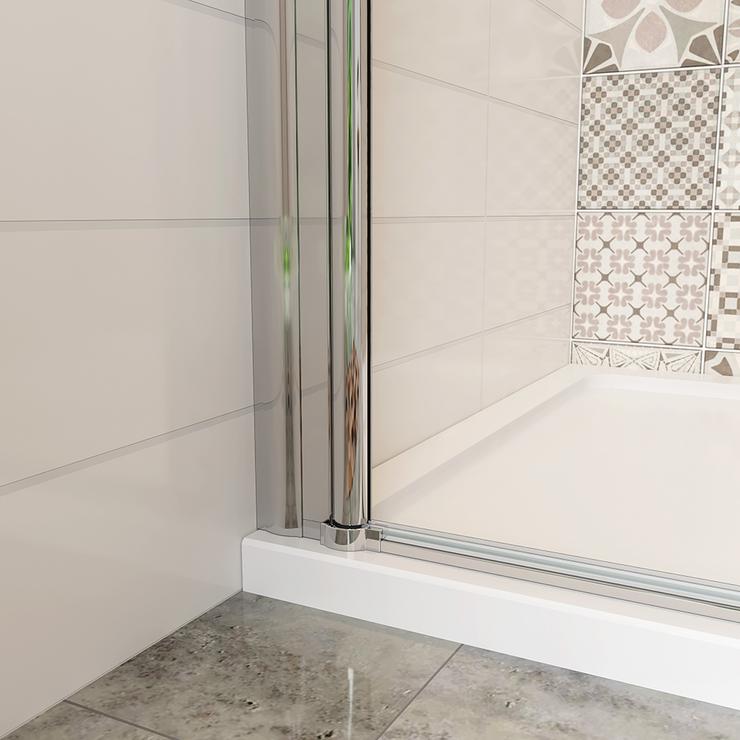 Aica Douche Italienne Receveur 100x70cm Avec Porte De Douche Pivotante 100cm Hauteur 197cm - 3