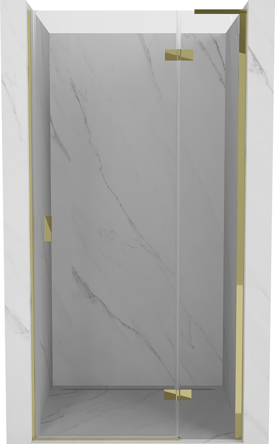 Mexen Mist-H L drzwi prysznicowe uchylne prawe 85 cm, transparent, złote - 8A5L-085-000-50-00-P