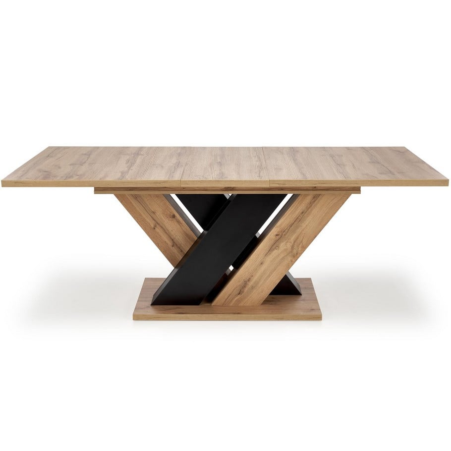 Table à manger extensible noir et chêne wotan 160-200cm Xenori - 2