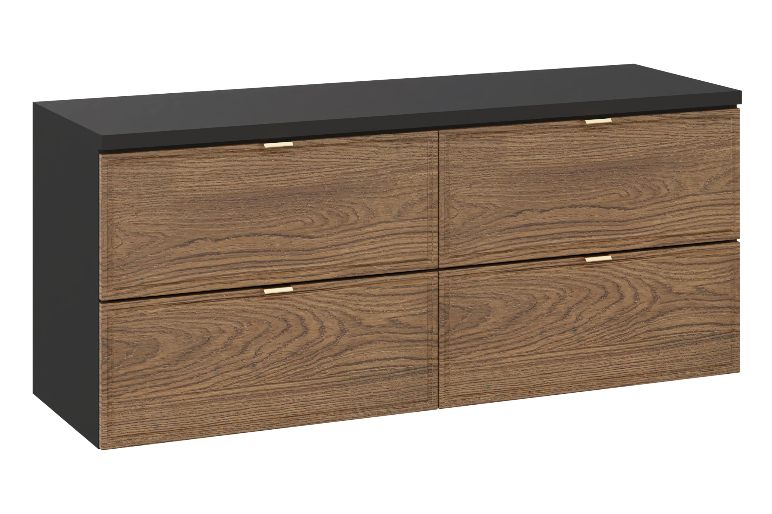 Szafka łazienkowa pod umywalkę TALIA CASELLA 120 cm czarna dąb casella z blatem