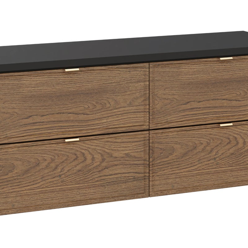 Szafka łazienkowa pod umywalkę TALIA CASELLA 120 cm czarna dąb casella z blatem